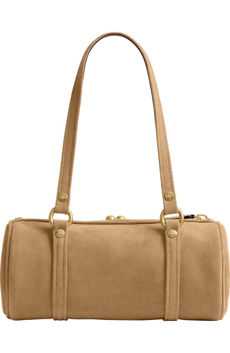 COACH Kisslock 28 Leather Barrel Bag, Alternate, color, Soul