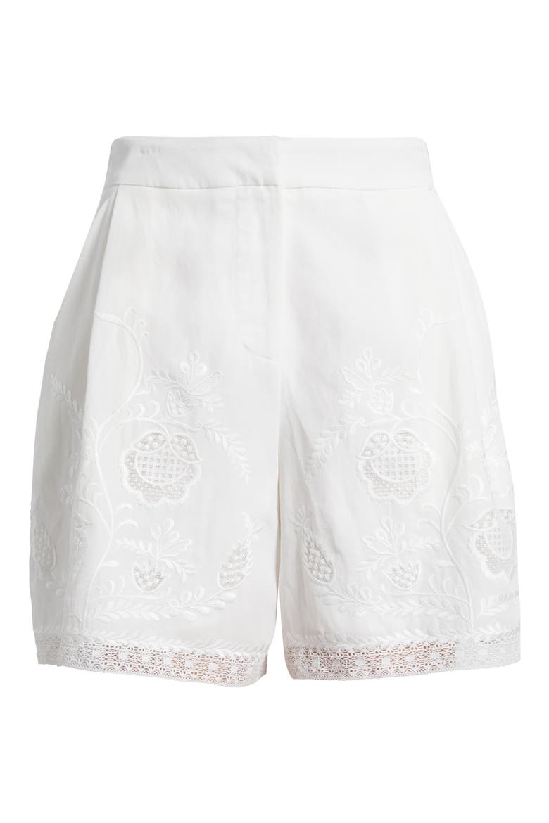 Embroidered Shorts, Alternate, color, WHITE