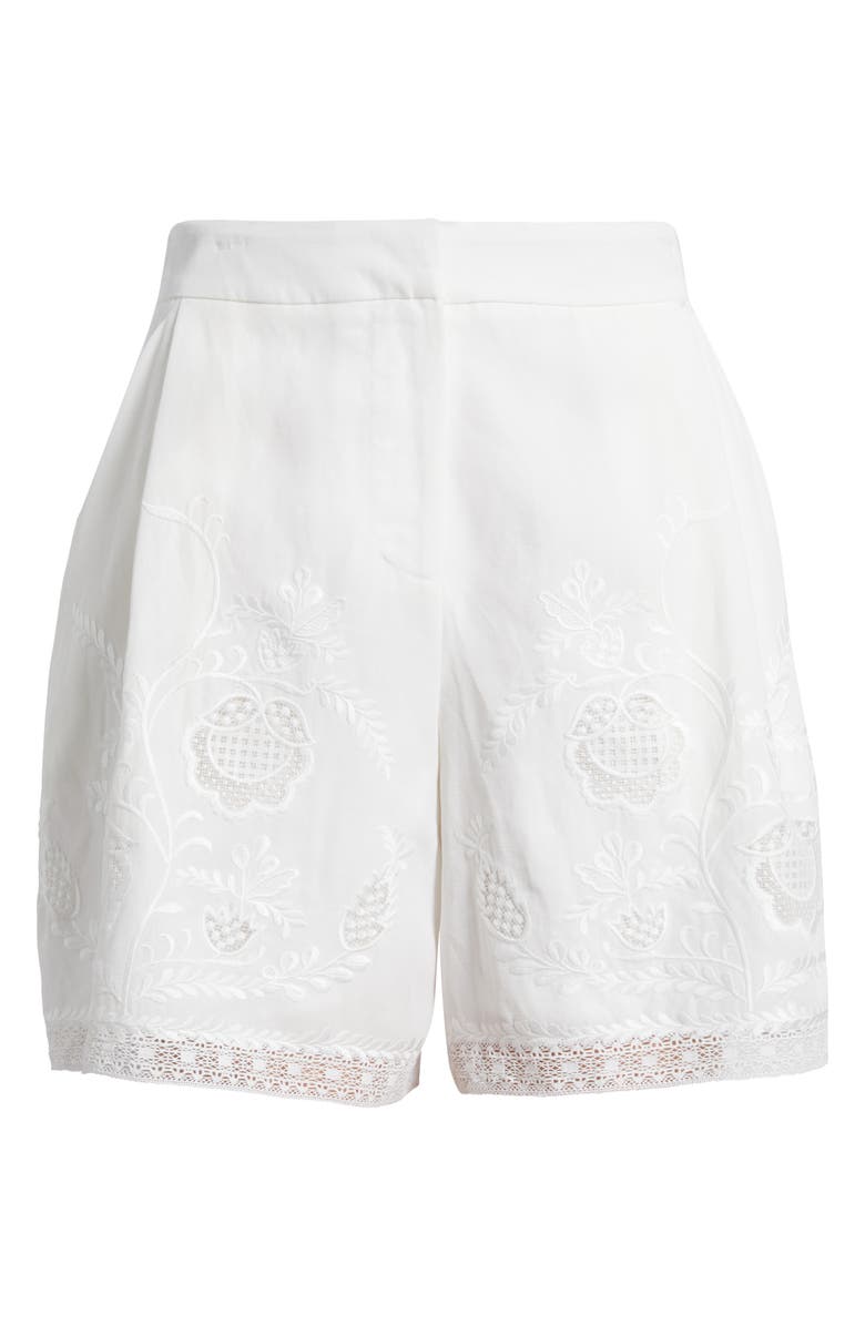 KOBI HALPERIN Embroidered Shorts, Alternate, color, White