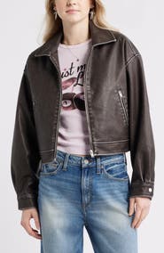 BP. Washed Faux Leather Jacket
