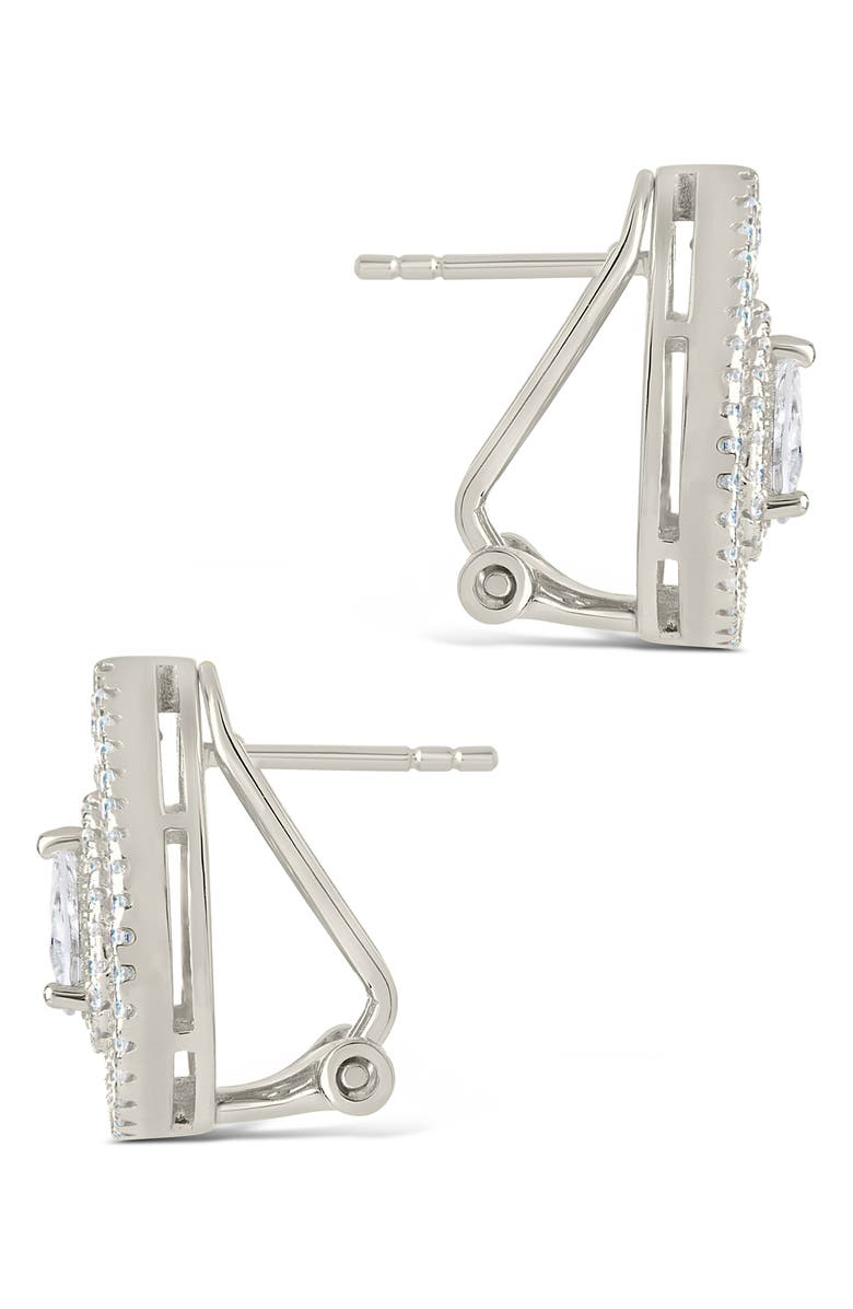 Sterling Forever Scarlett CZ Teardrop Stud Earrings, Alternate, color, Silver