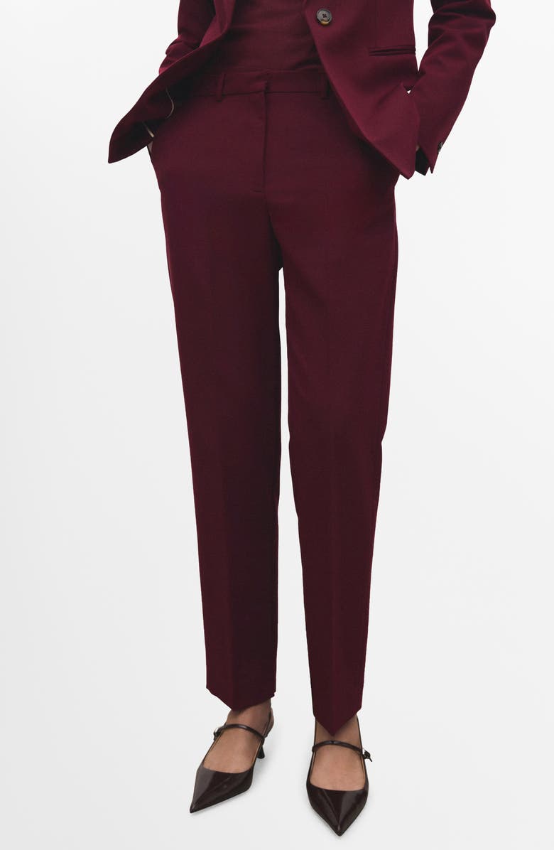 MANGO Straight Suit Pants, Main, color, Wine