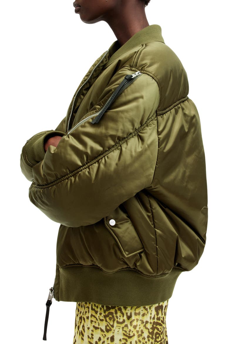 Roomer Puffer Bomber Jacket, Alternate, color, KHAKI GREEN