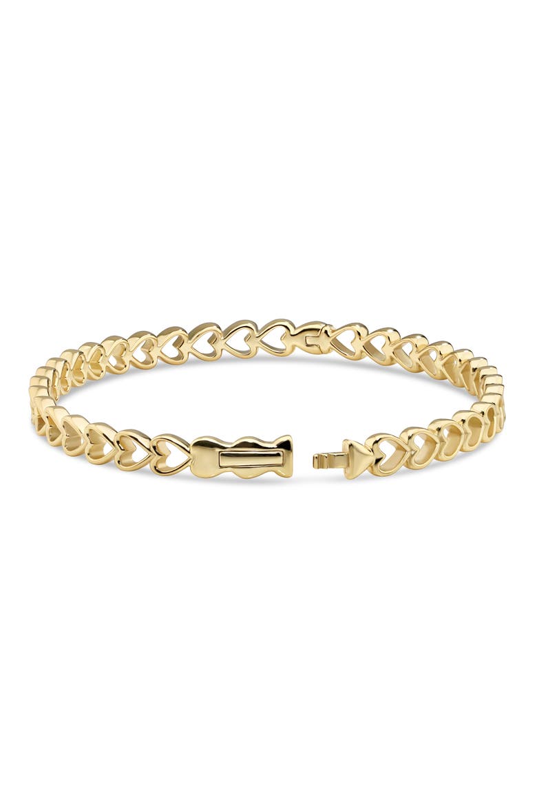 Open Heart Bangle Bracelet, Alternate, color, GOLD