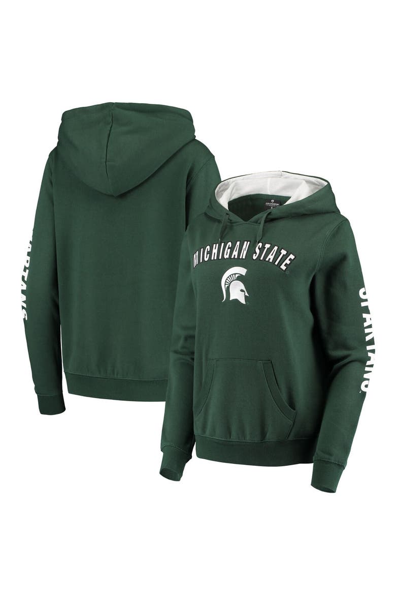 Women's Colosseum Green Michigan State Spartans Loud and Proud Pullover Hoodie, Alternate, color, Green