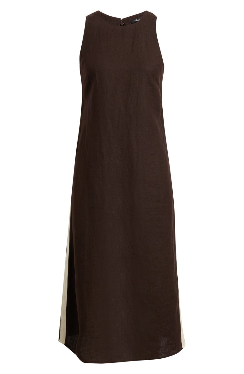 Madewell Sleeveless Linen Maxi Dress, Main, color, Cocoa