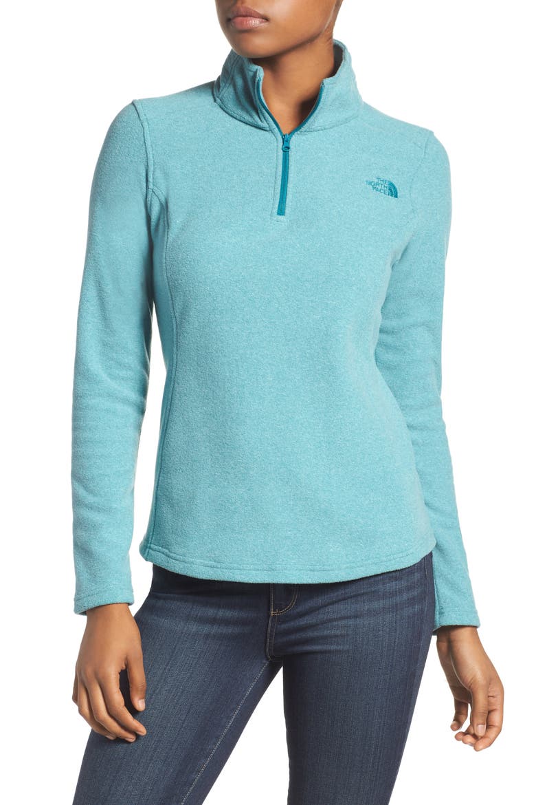 'Glacier' Quarter Zip Pullover, Main, color, HARBOR BLUE HEATHER