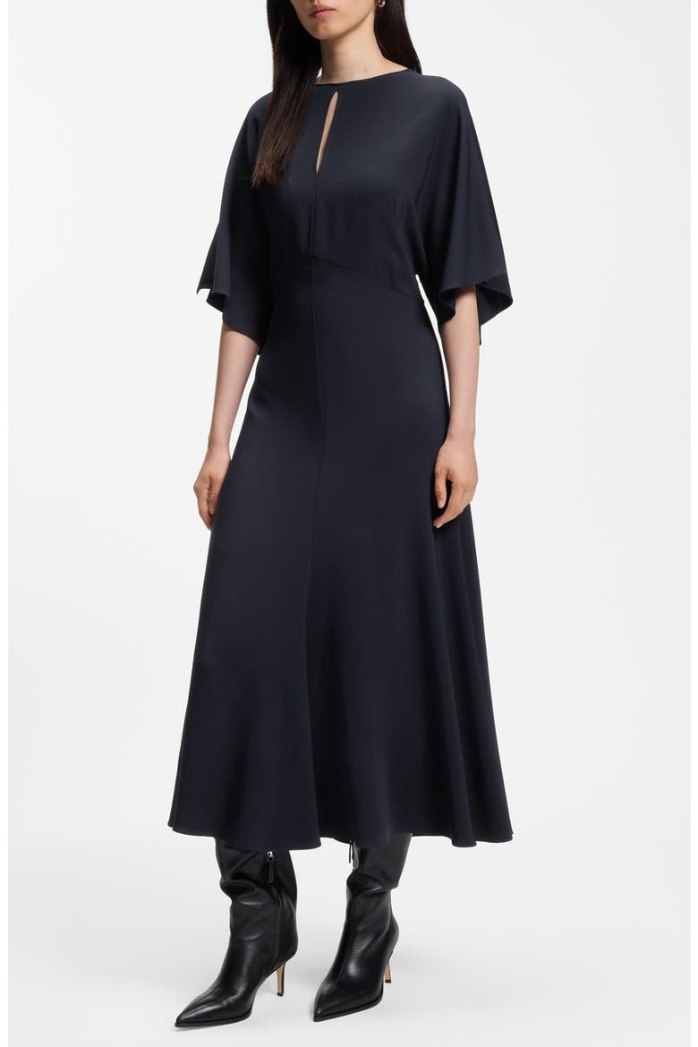Donaza Keyhole Bell Sleeve Midi Dress, Main, color, SKY CAPTAIN