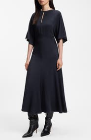 BOSS Donaza Keyhole Bell Sleeve Midi Dress