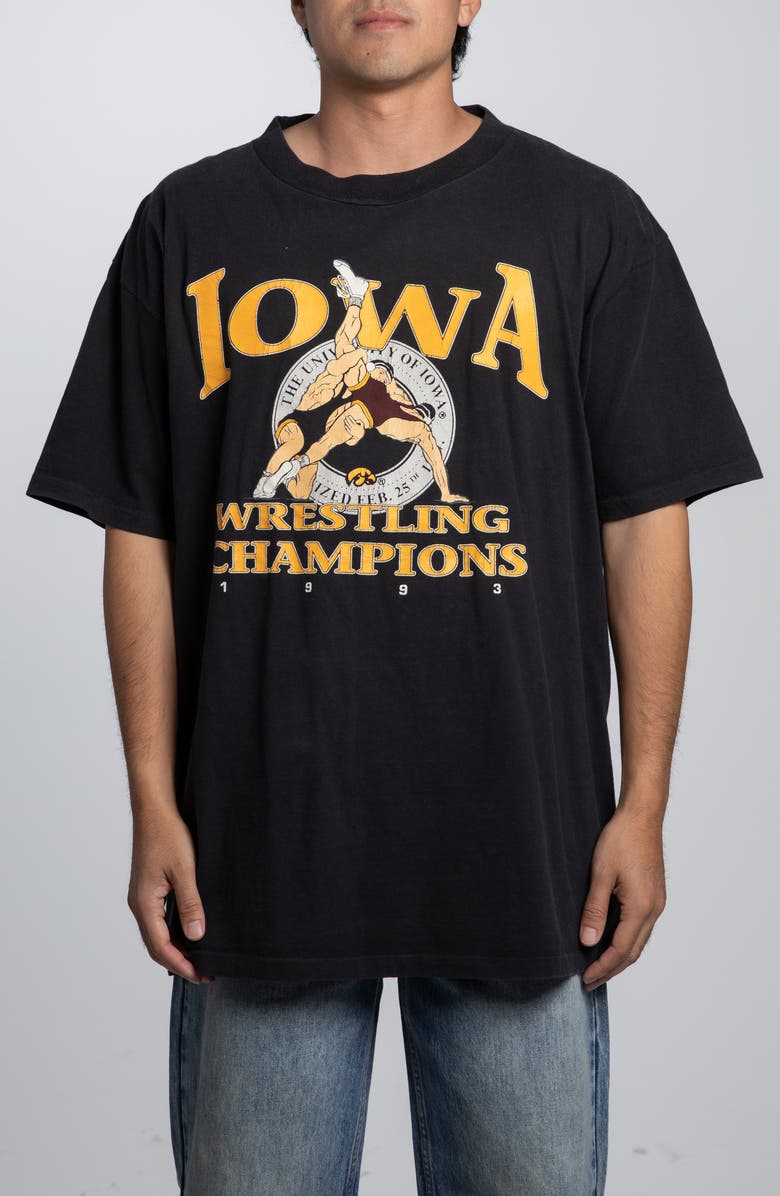 Elwood Vintage '93 Iowa Wrestling Champions Tee, Main, color, Black