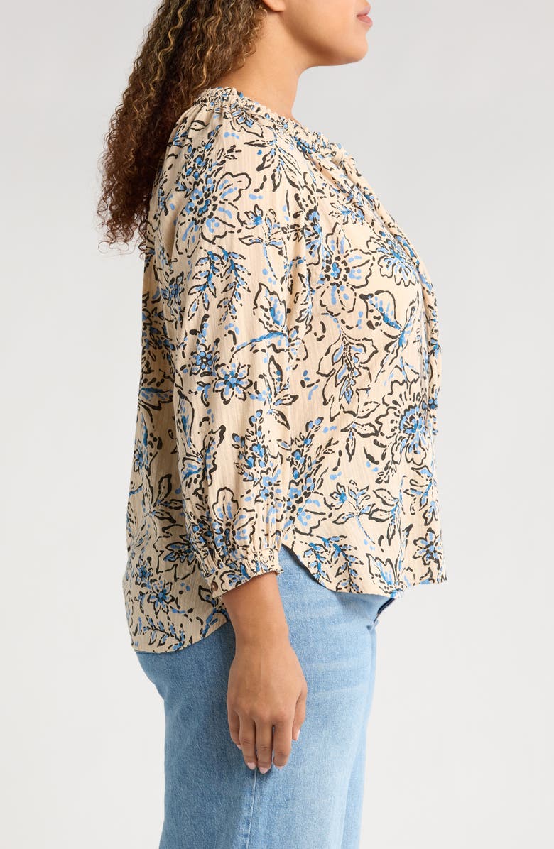 Wit & Wisdom Floral Cotton Peasant Top, Alternate, color, 