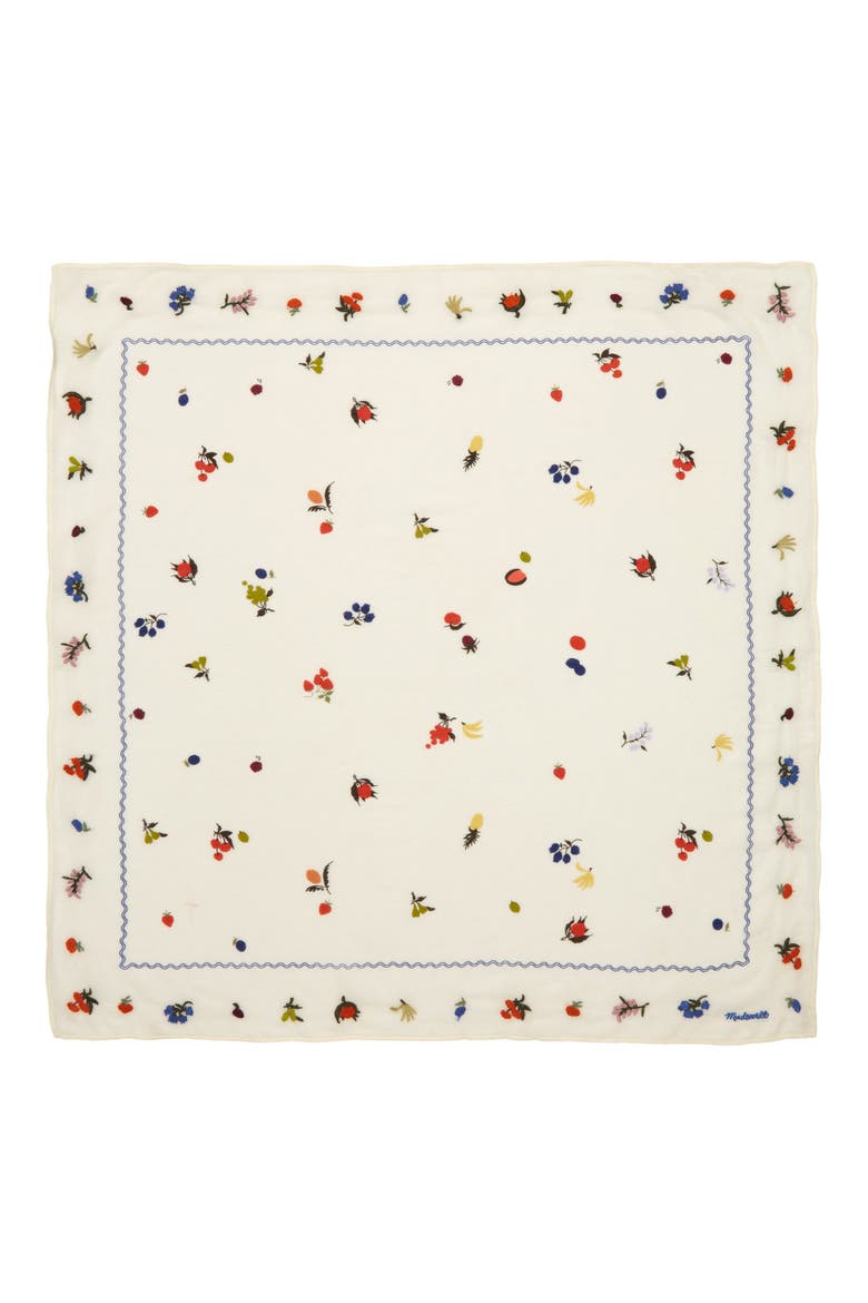 Bow Embroidered (Re)sourced Cotton Bandana, Alternate, color, ANTIQUE CREAM