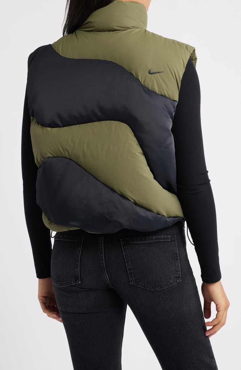 Nike Swoosh Down Vest, Alternate, color, Olive/ Black
