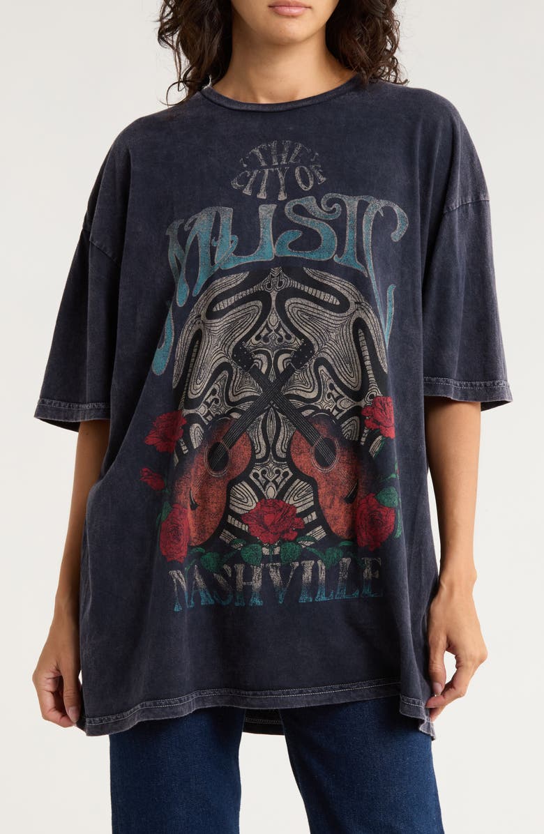 Project Social T Nashville Oversized Graphic T-Shirt, Main, color, Off Black