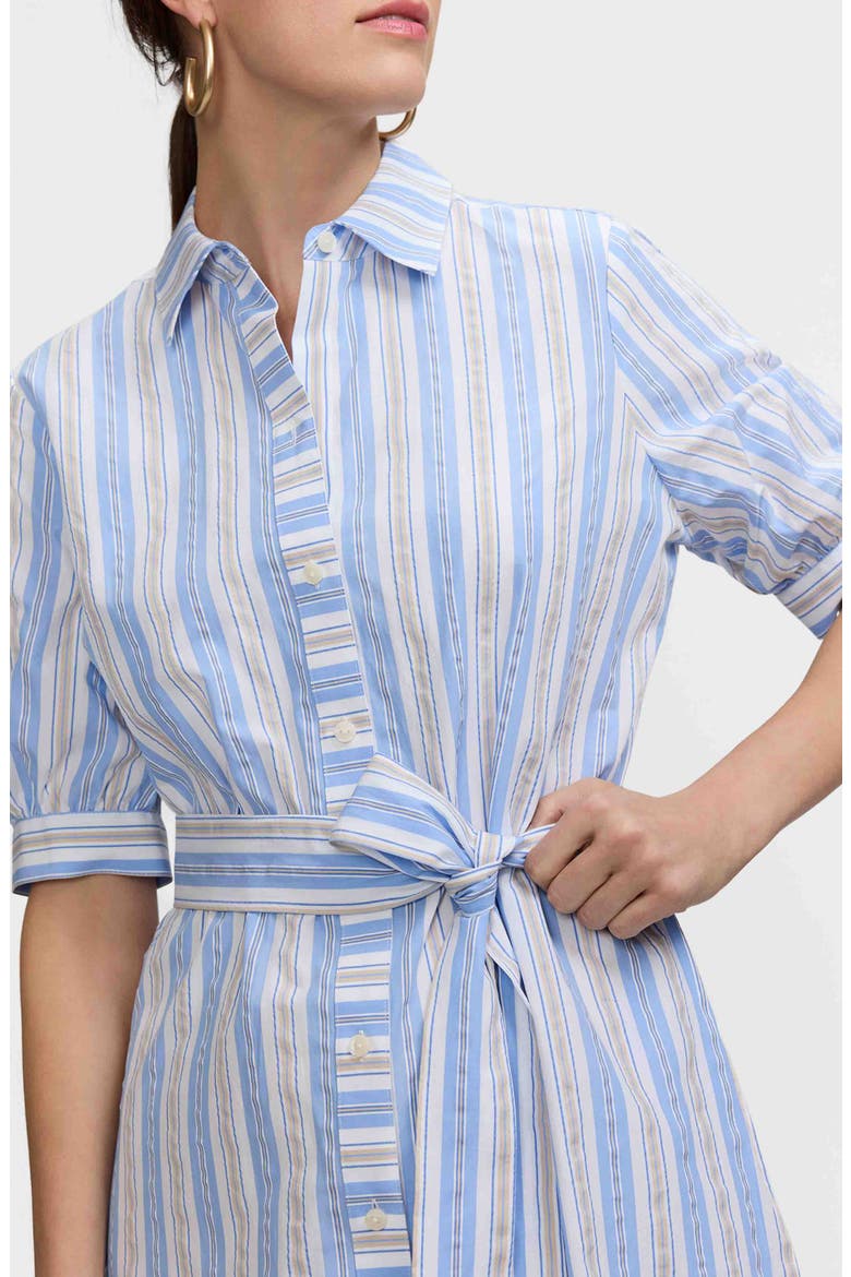 Esther Tie Waist Midi Shirtdress, Alternate, color, BLUE/ MULTI