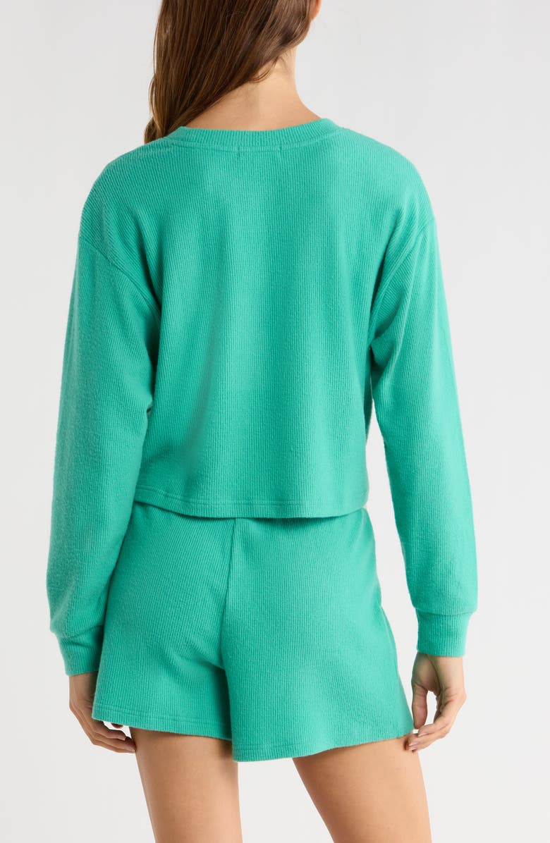 PJ Salvage Waffle Knit Short Pajamas, Alternate, color, Soft Green