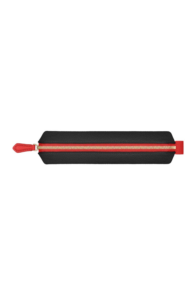 Leather Pencil Case, Alternate, color, Rouge Noir