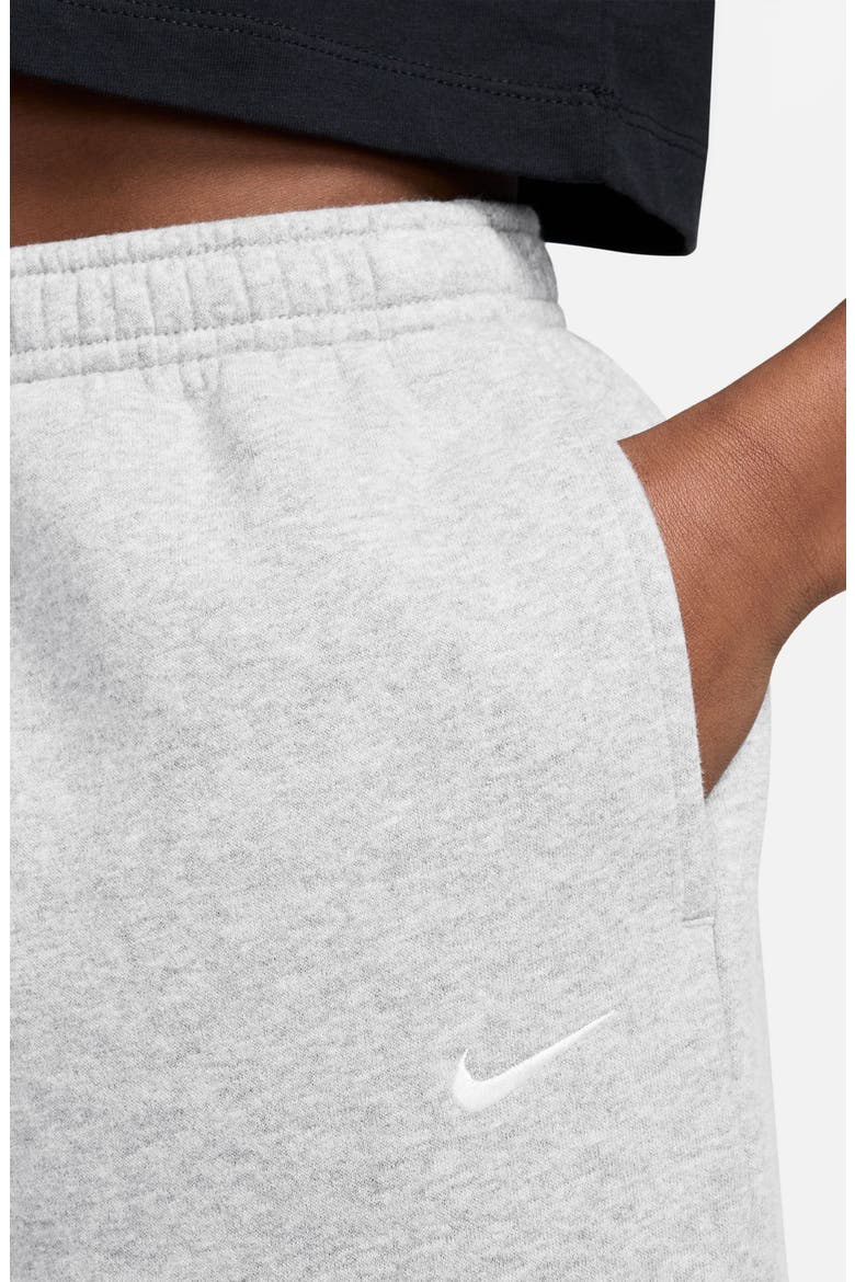 Kids' Sportswear Studio Fleece Loose Pants, Alternate, color, BIRCH HEATHER/ WHITE/ WHITE
