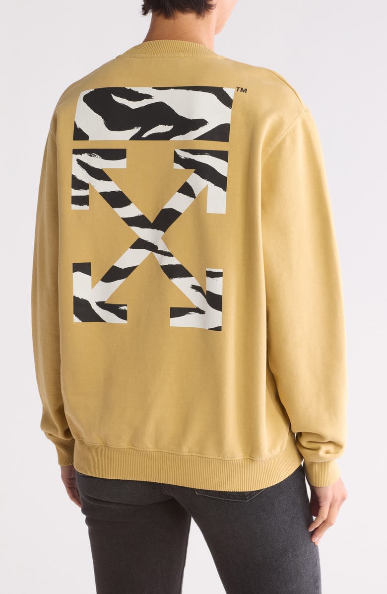 Off-White Zebra Arrows Cotton Logo Graphic Sweatshirt, Alternate, color, 