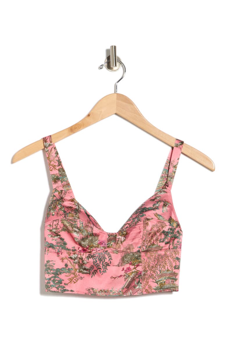 Kanata Bralette Crop Top, Main, color, MAUVE MULTI KESI PRINT