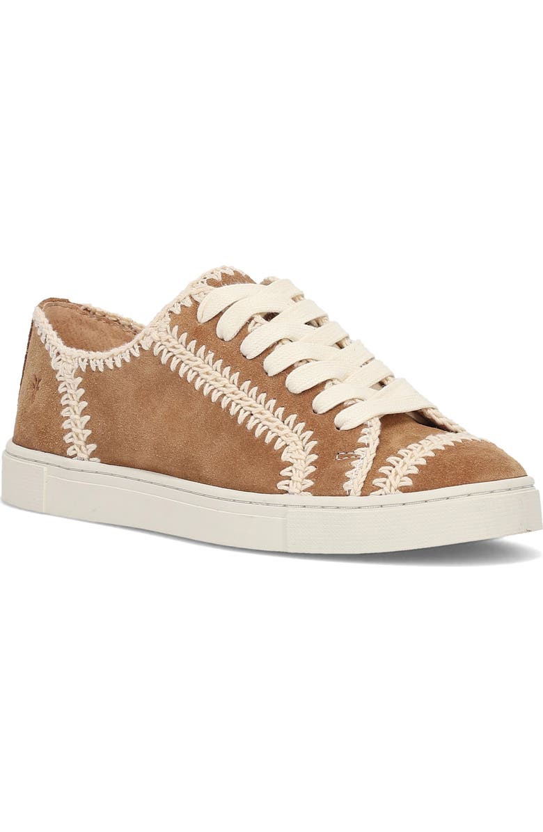 Frye Ivy Crochet Low Top Sneaker, Main, color, Almond