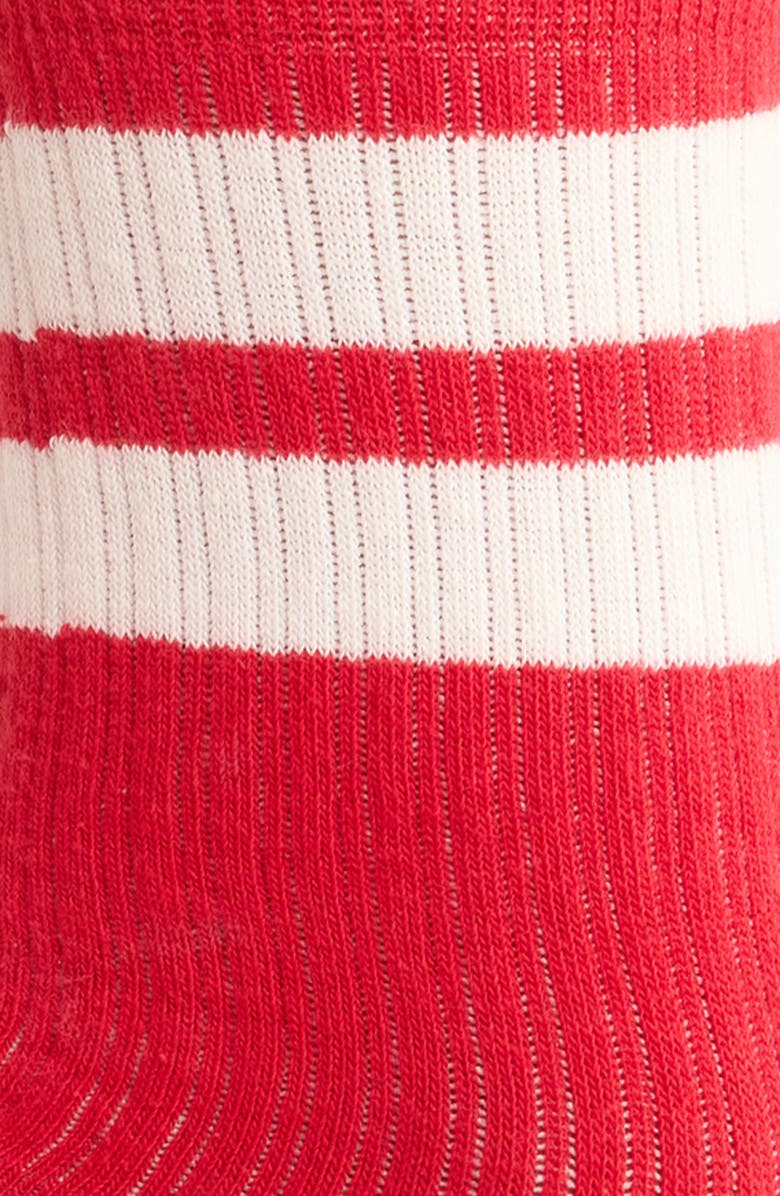 Damson Madder Sporty Stripe Crew Socks, Alternate, color, Red