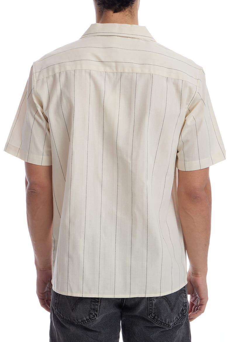 Pinstripe Stitch Camp Shirt, Alternate, color, CREAM
