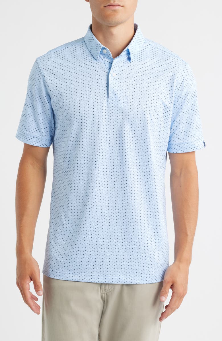Mizzen+Main Halyard Trim Fit Performance Polo, Main, color, Cloud Blue Dot