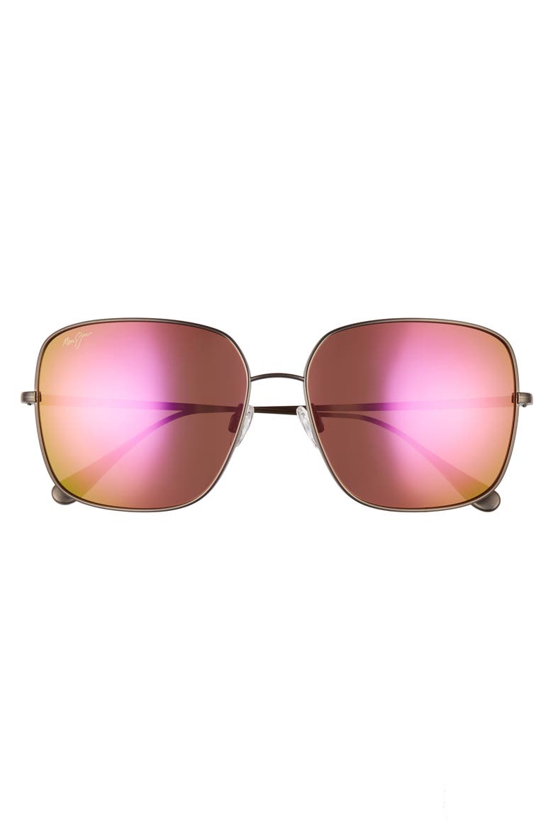Triton 61mm PolarizedPlus2® Mirrored Square Sunglasses, Alternate, color, SLATE GREY/ MAUI SUNRISE