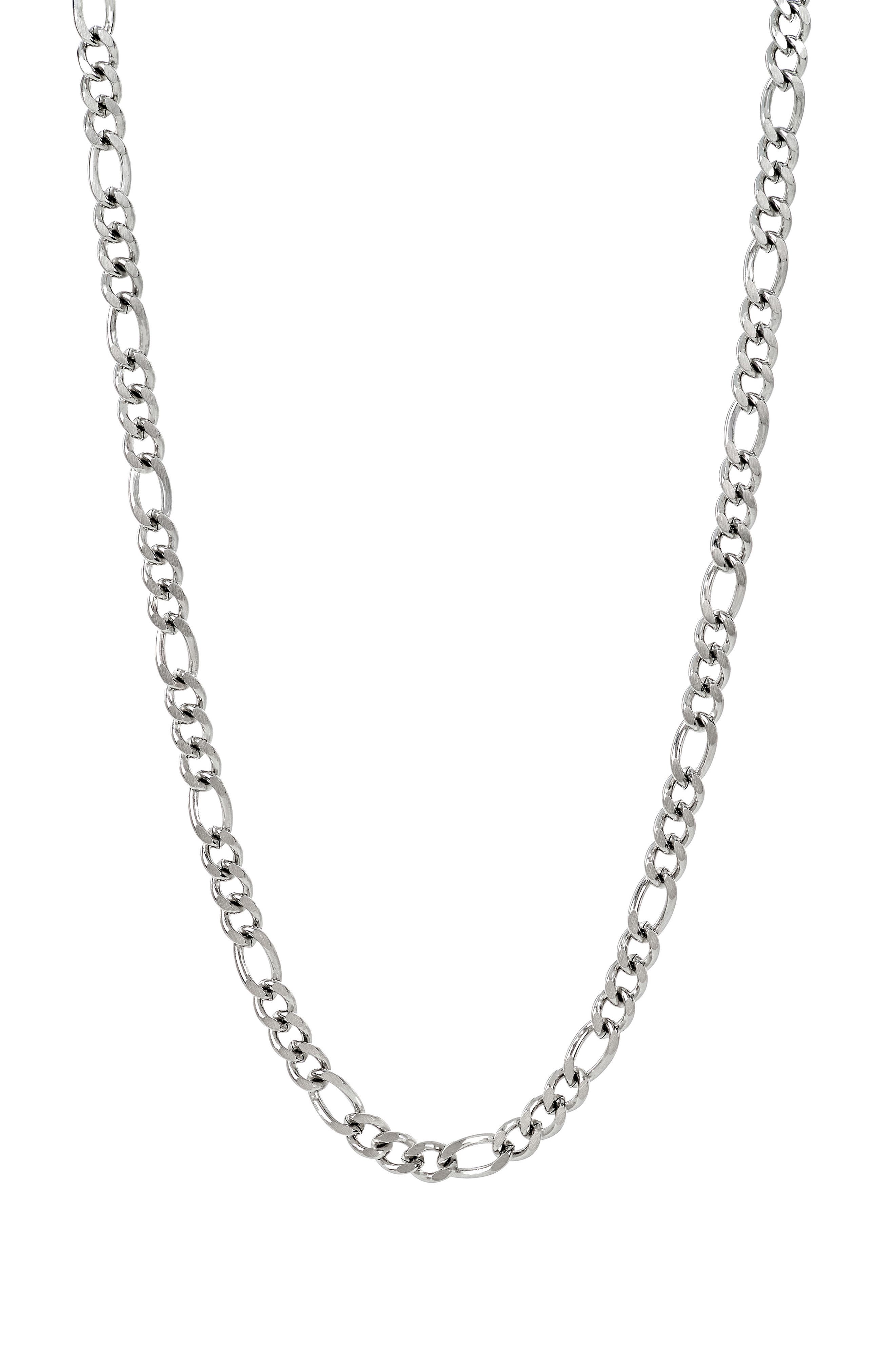 Men's Stainless Steel Figaro Chain Necklace
