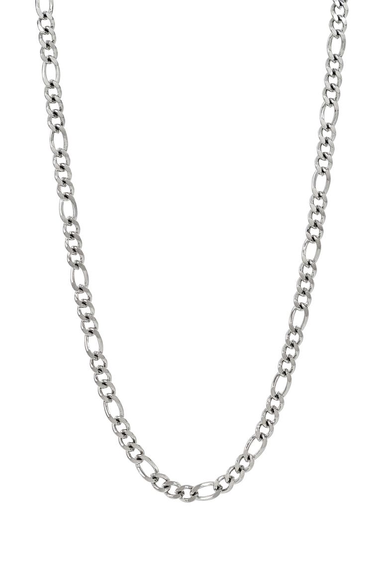 Men's Figaro Chain Necklace, Main, color, SILVER