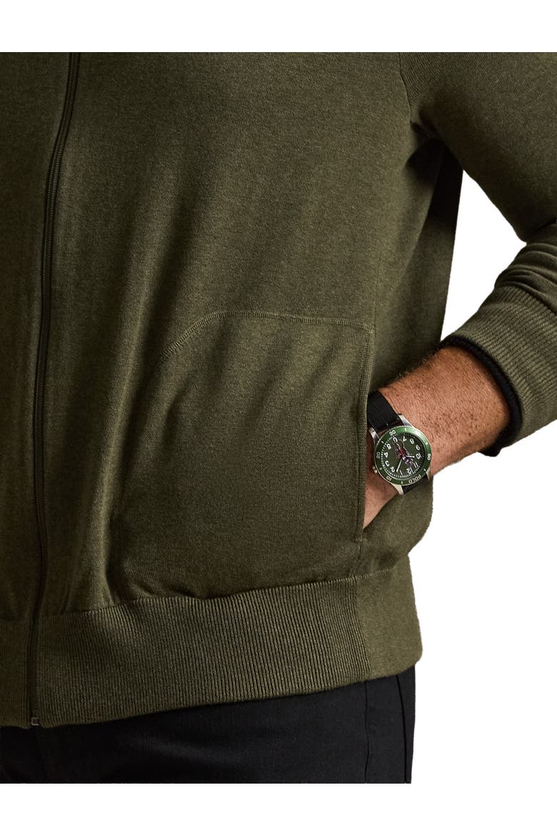 Big & Tall Zip-Front Hybrid Sweater, Alternate, color, OLIVE COMBO