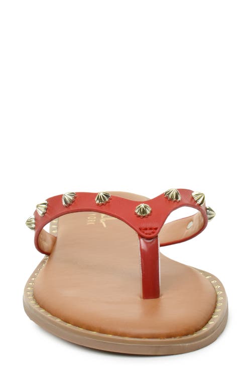Nicole Miller Studded Thong Sandal In Red