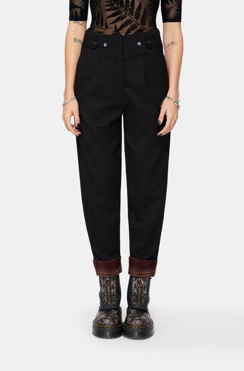 Loura Tapered Leg Check Turn Up Trouser