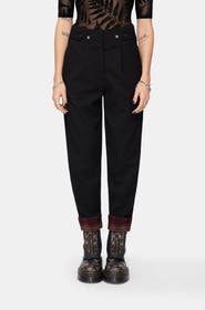 Disturbia Loura Tapered Leg Check Turn Up Trouser