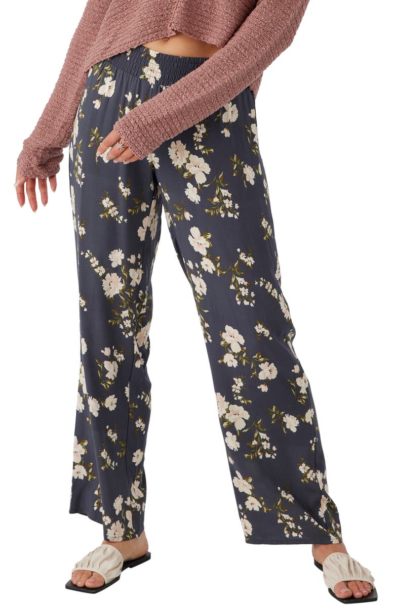 O'Neill Jonie Kendra Floral Wide Leg Pants, Main, color, Periscope