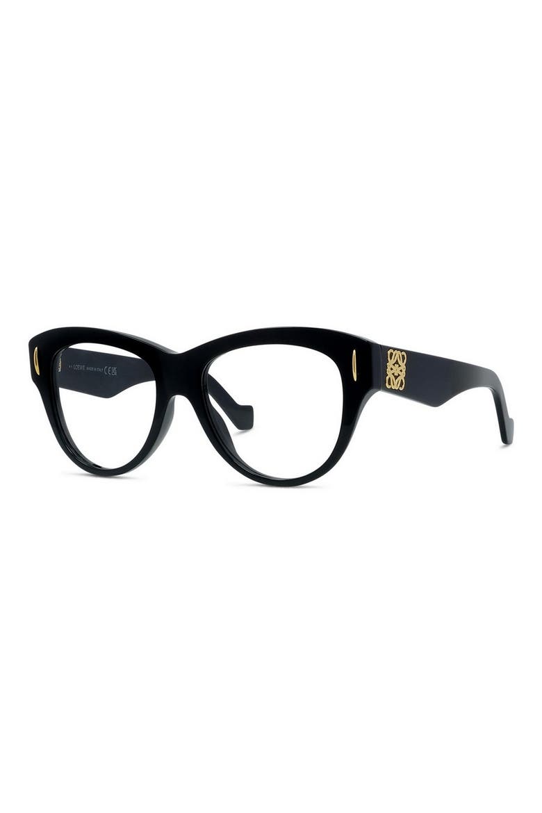 Anagram 52mm Round Optical Glasses, Alternate, color, SHINY BLACK