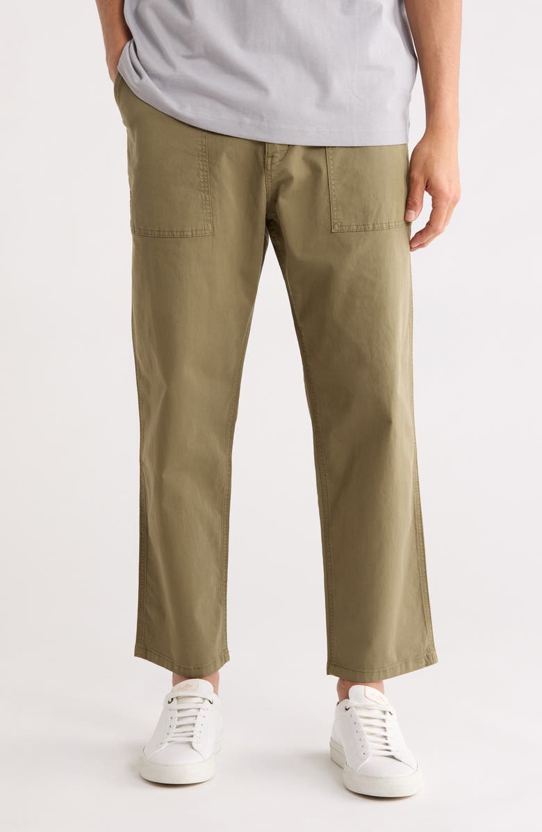 HUGO Giore Straight Leg Stretch Cotton Trousers, Main, color, Open Green