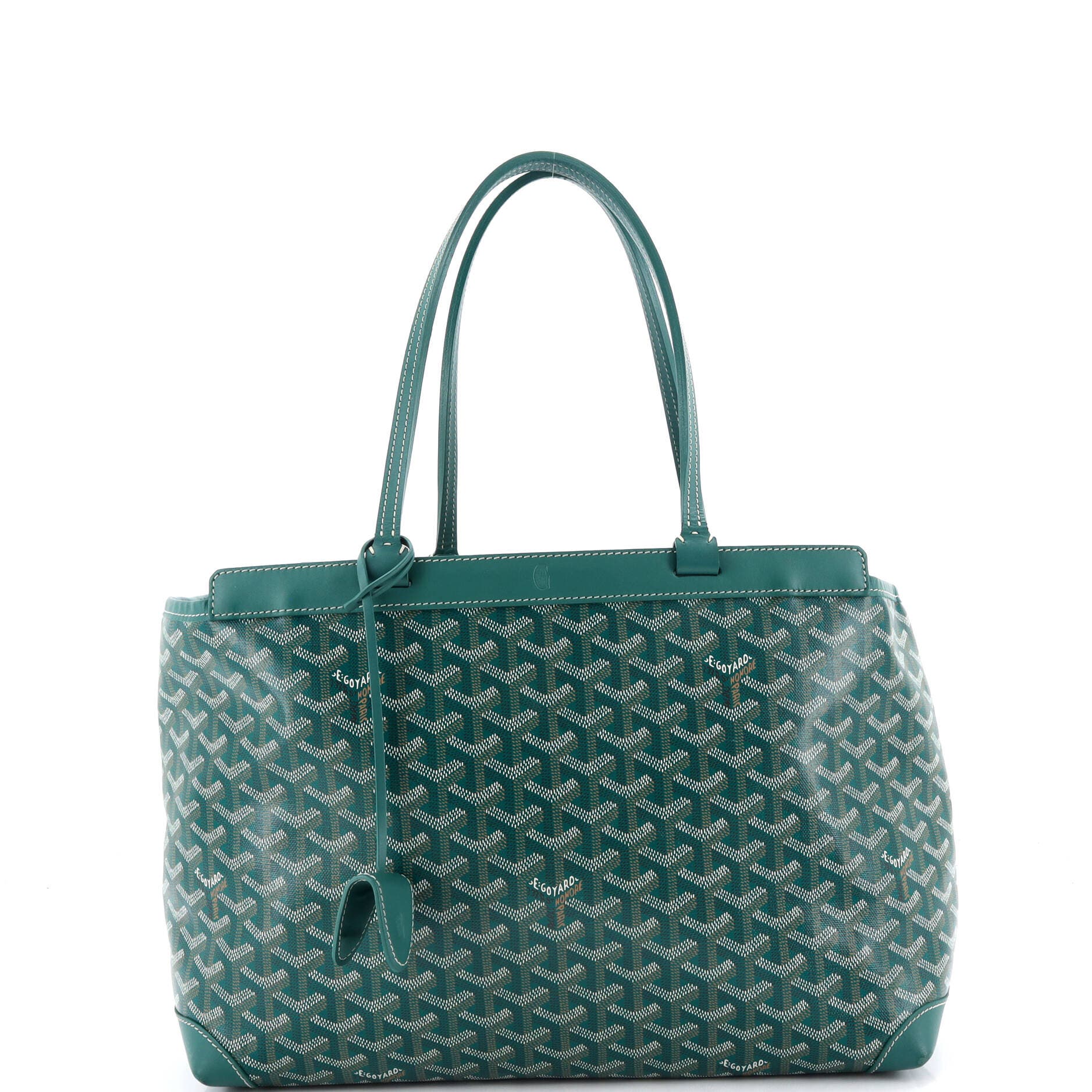 Pre-Owned Goyard Bellechasse Bag Coated Canvas PM, Main, color, Green