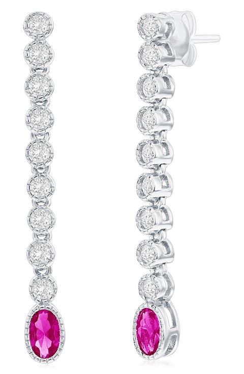 Beaded Oval & Round Drop Earrings