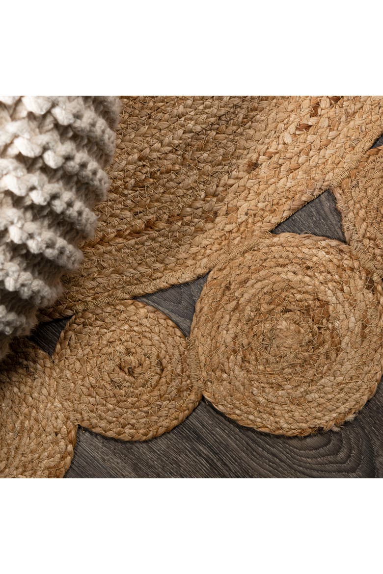 Eden Round Natural Jute hippie Circle Natural Round Area Rug, Alternate, color, Natural