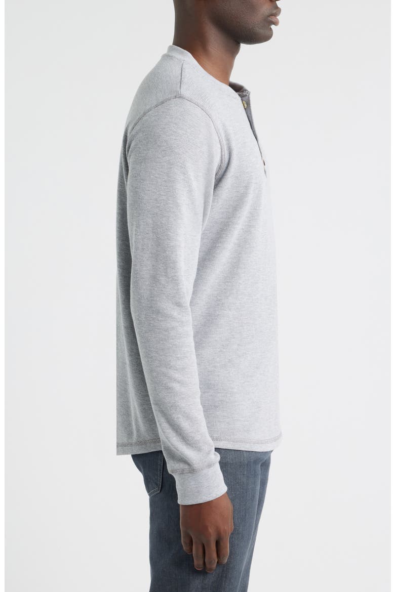 Calico Waffle Stitch Henley, Alternate, color, LIGHT GREY HEATHER