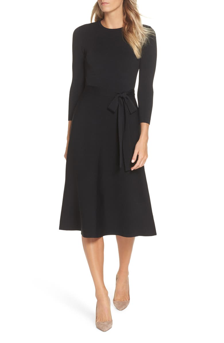 Eliza J Fit & Flare Sweater Dress, Main, color,