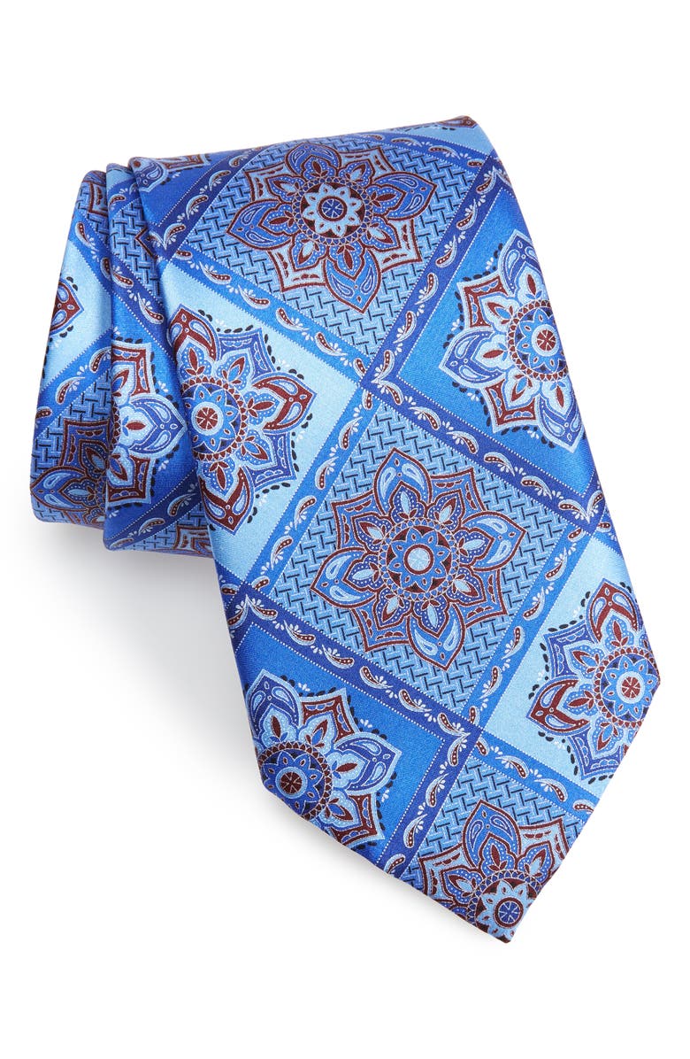 ZEGNA Ermenegildo Zegna Paisley Grid Silk Tie, Main, color,