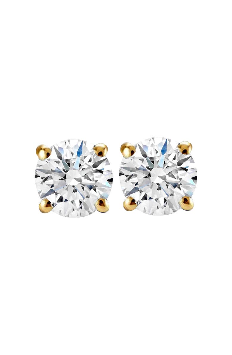 Bliss Diamond 1 - 3 Ct T.W. Lab Grown Round Diamond Studs in 14k White, Yellow, or Gold, Alternate, color,