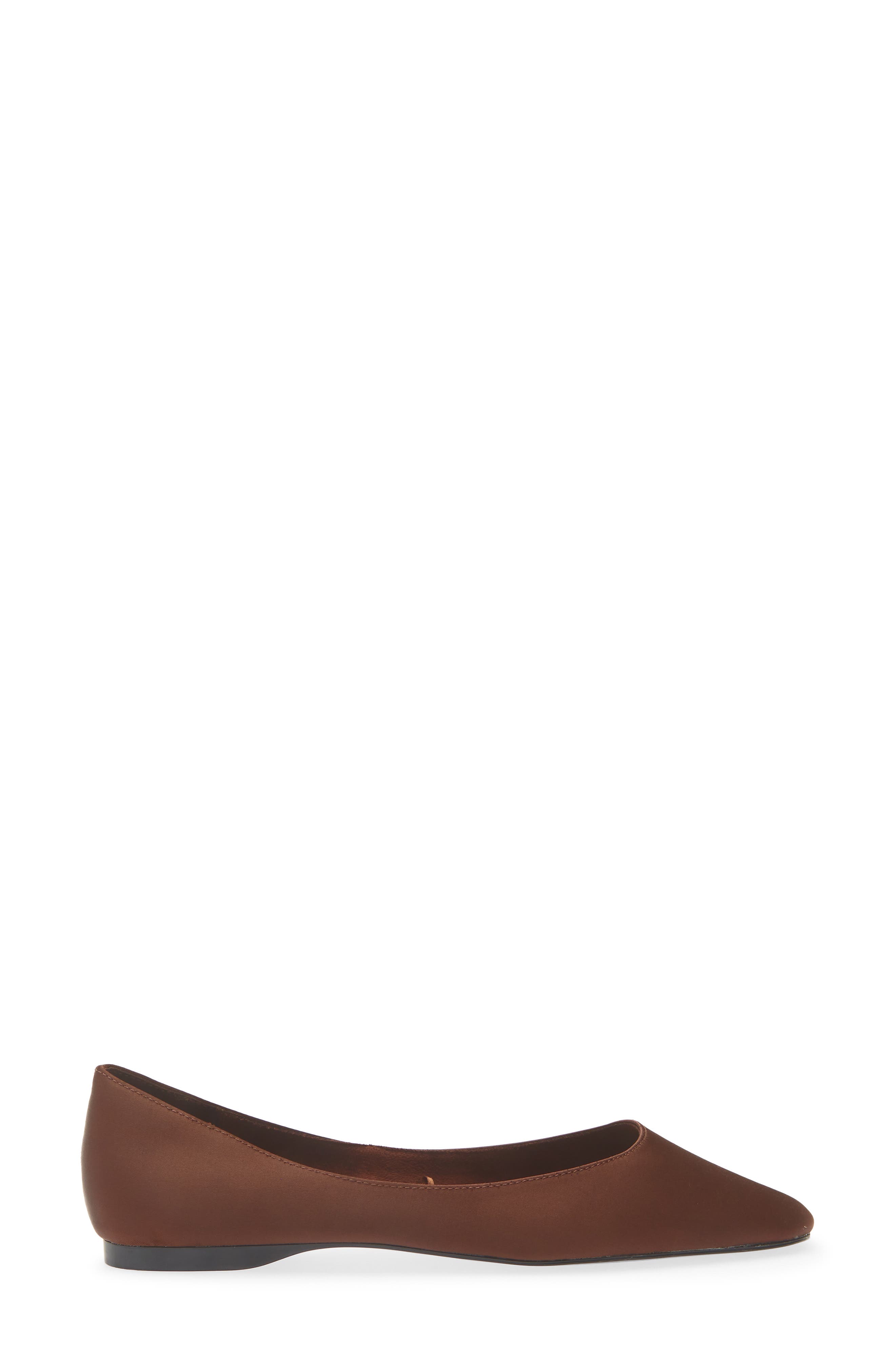 Ebro Square Toe Flat, Alternate, color, CHOCOLATE