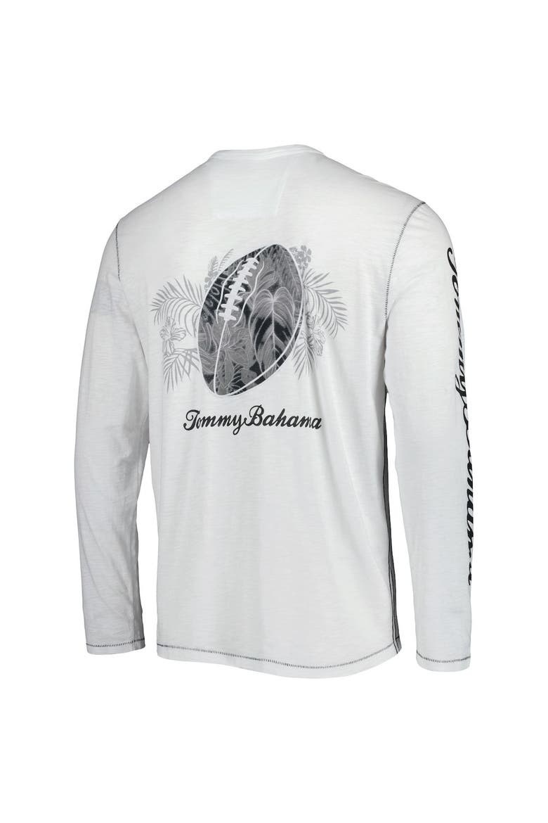 Men's Tommy Bahama White Carolina Panthers Laces Out Billboard Long Sleeve T-Shirt, Alternate, color, White