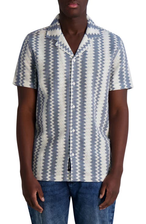 Zigzag Knit Short Sleeve Shirt