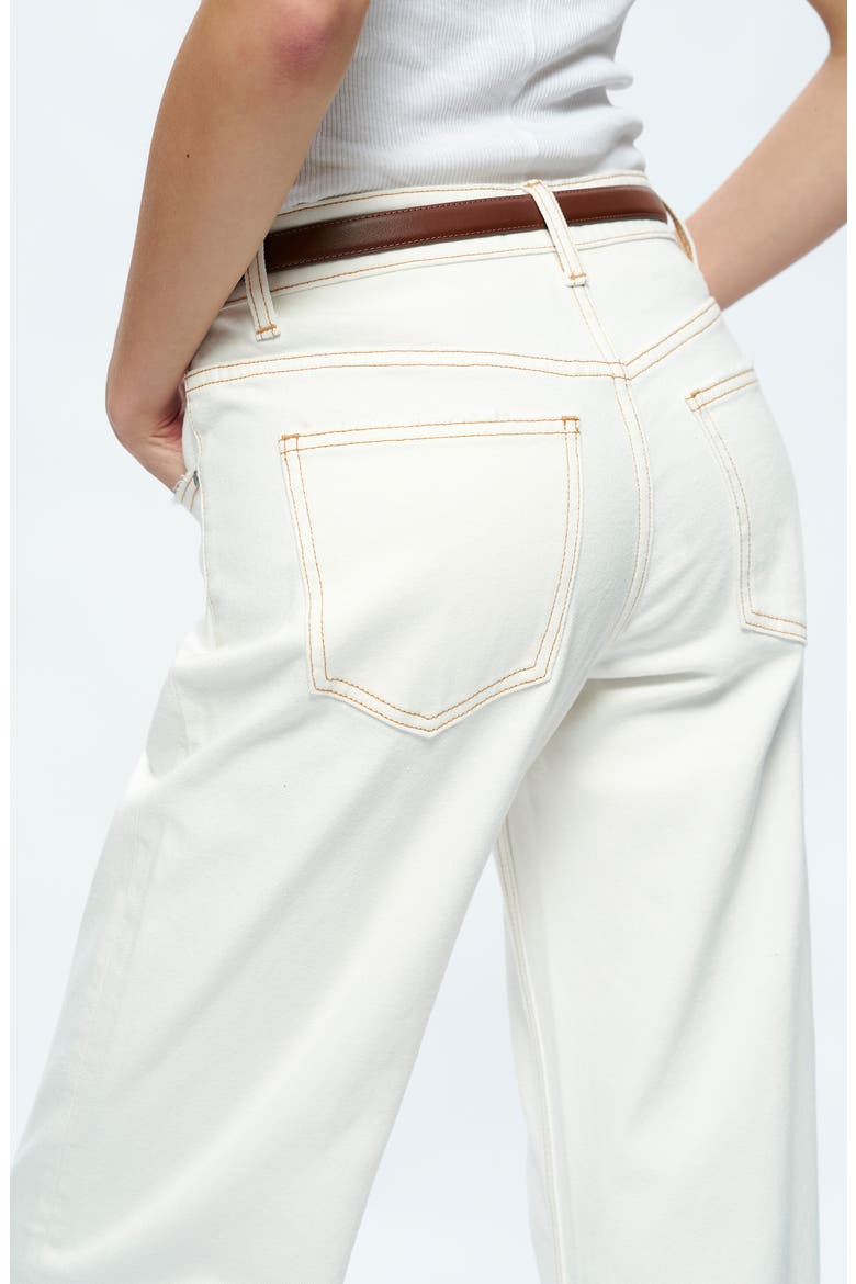 Michelle Deep Cuff Straight Jeans, Alternate, color, CREAM
