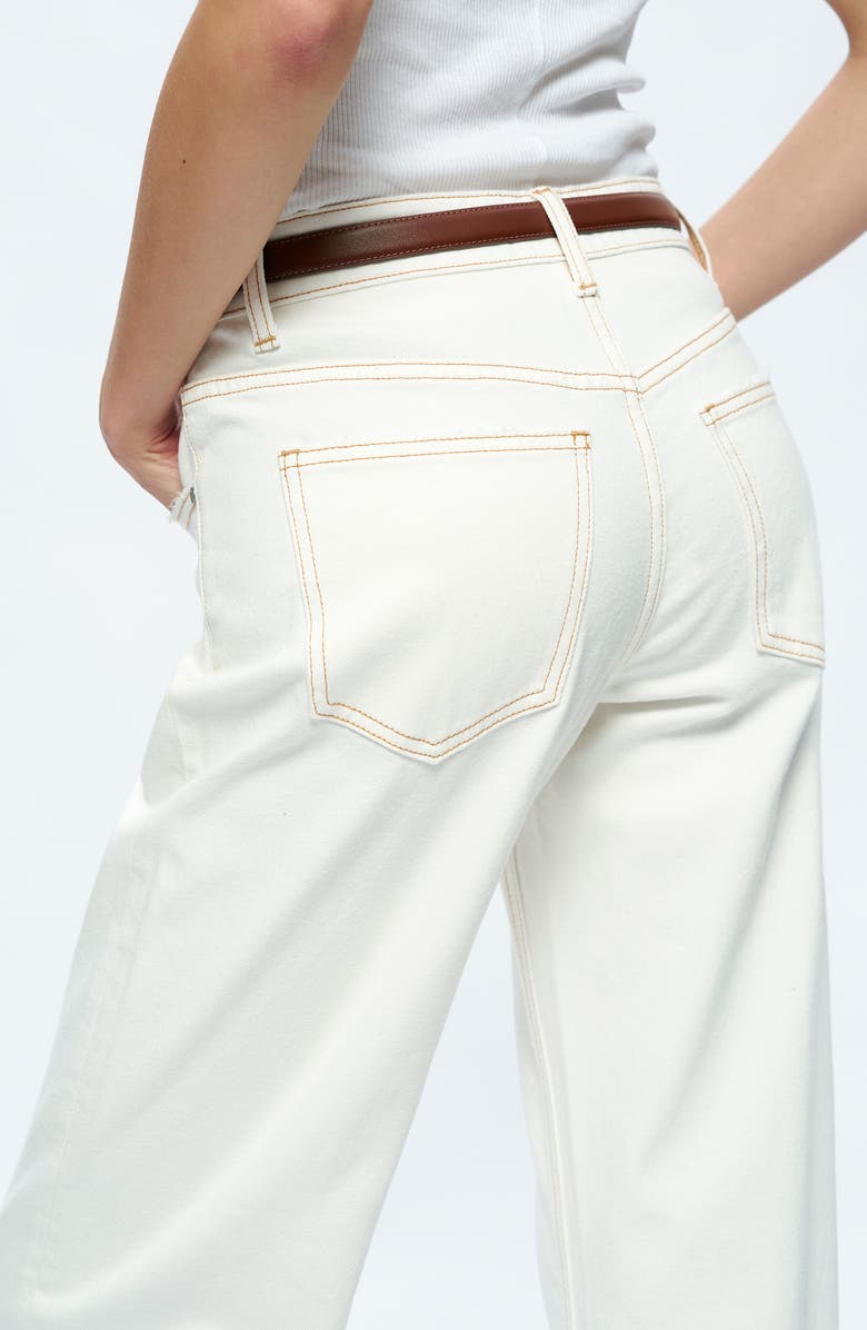 Bayeas Michelle Deep Cuff Straight Jeans, Alternate, color, Cream